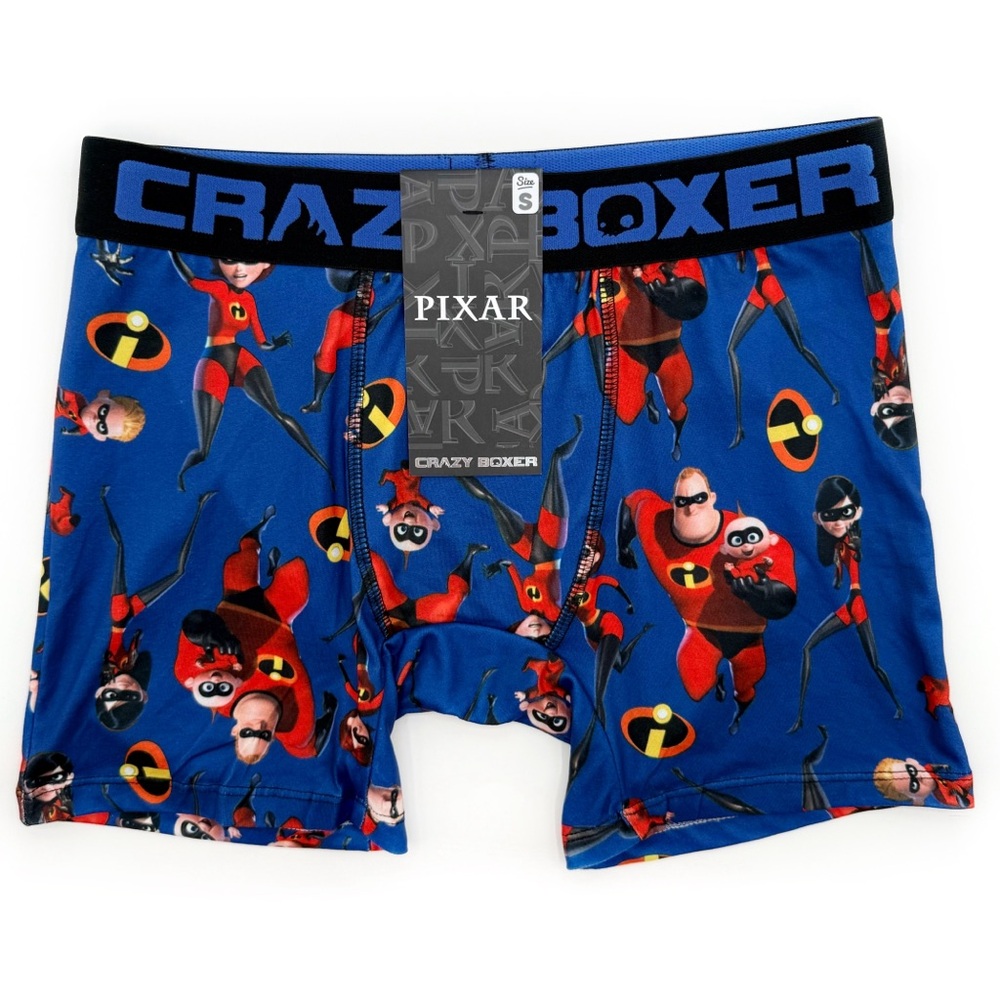 Disney Pixar The Incredibles Crazy Boxer Briefs Mens Small Underwear Blue Gift